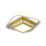 Acrylic Led Flush Ceiling Light: Square Nordic Style With Crystal Accent Ideal For Entryways