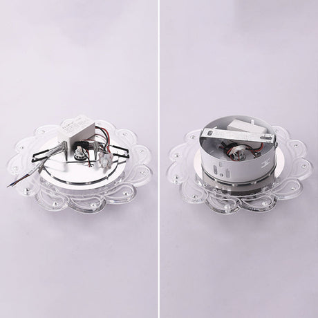 Crystal Clear Led Flush Mount Ceiling Light For Foyer - Blossom Simplicity