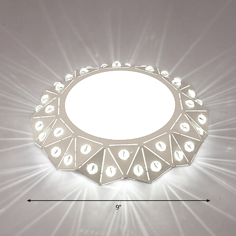 Modern Acrylic Led Ceiling Light In White For Foyer - Flush Mount Fixture /