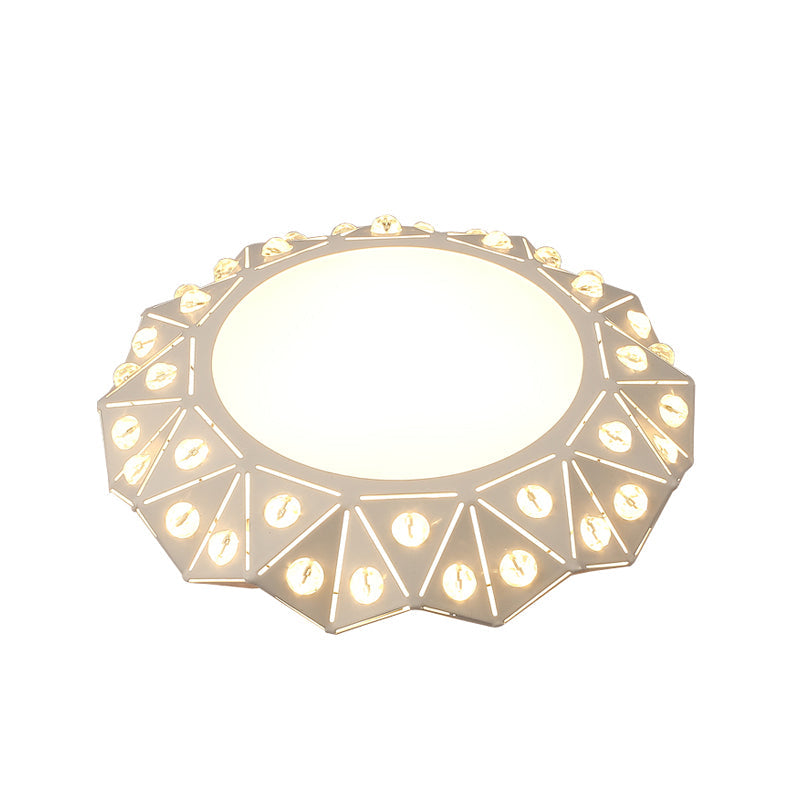 Modern Acrylic Led Ceiling Light In White For Foyer - Flush Mount Fixture