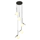 Simplicity Opal Glass Multi Light Pendant - Spiral Globe Stairwell Hanging Lighting