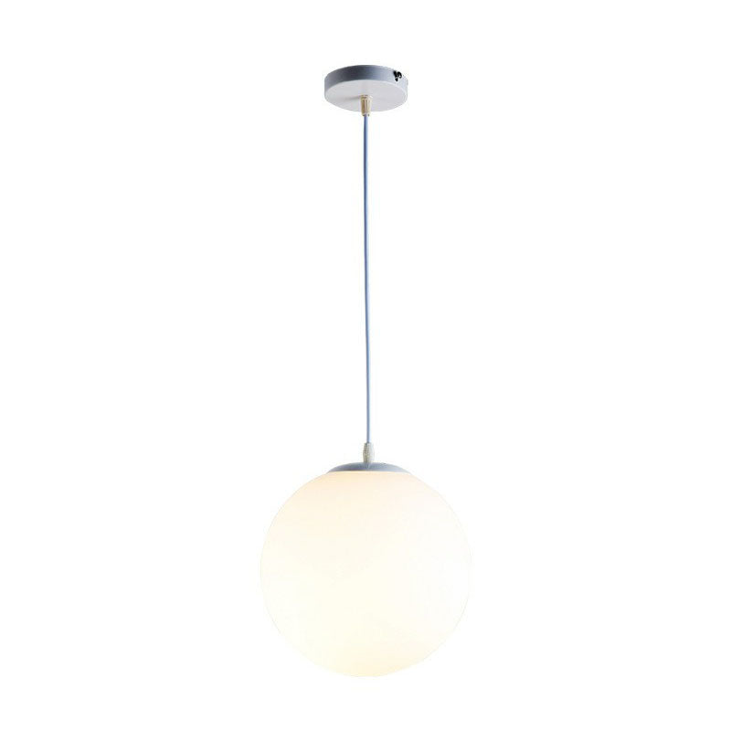 Minimalist Single Restaurant Ceiling Lamp With Opal Glass Shade