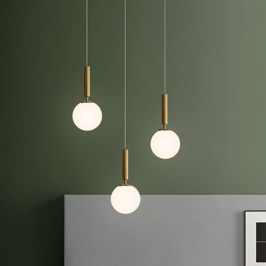 Post-Modern Glass Ball Pendant Light For Bedroom With 1 Bulb And Suspended Fixture