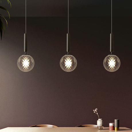 Post-Modern Glass Ball Pendant Light For Bedroom With 1 Bulb And Suspended Fixture