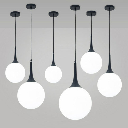 Sleek 1-Light Suspension Pendant: Minimalist Glass Hanging Light For Dining Room