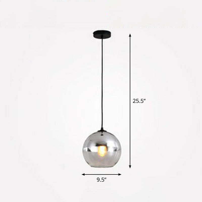 Postmodern Glass Pendant Light - Sphere Electroplate Ideal For Dining Room Ceiling Hang