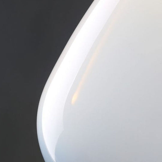 Minimalist Raindrop Glass Hanging Light With Leather Strap - 1-Light Suspended Lighting Fixture