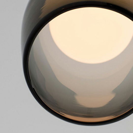 Modern Glass Cup Pendant Light For Dining Room - 1 Head Pendulum Design