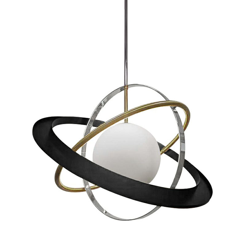 Post-Modern Hanging Light Fixture - White Glass Ball With 1 Bulb Stylish Ceiling For Dining Room