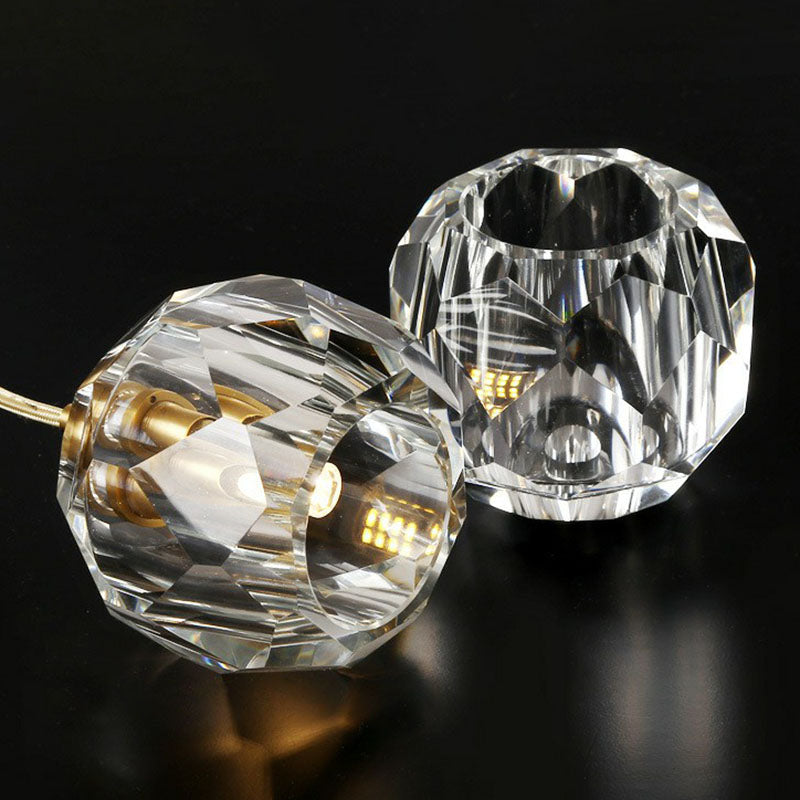 Gold K9 Crystal Pendant Lamp For Stairway Decor