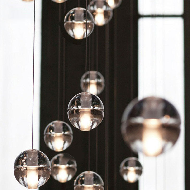 Seedy Glass Meteor Shower Pendant Chandelier: Modern Clear Suspension Light Fixture