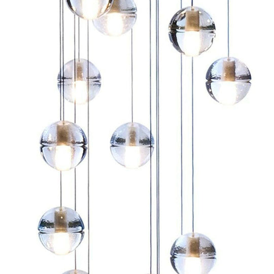 Seedy Glass Meteor Shower Pendant Chandelier: Modern Clear Suspension Light Fixture