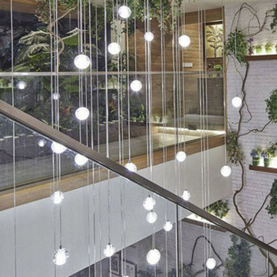 Modern Meteor Shower Multi-Light Pendant Chandelier With Clear Seedy Glass