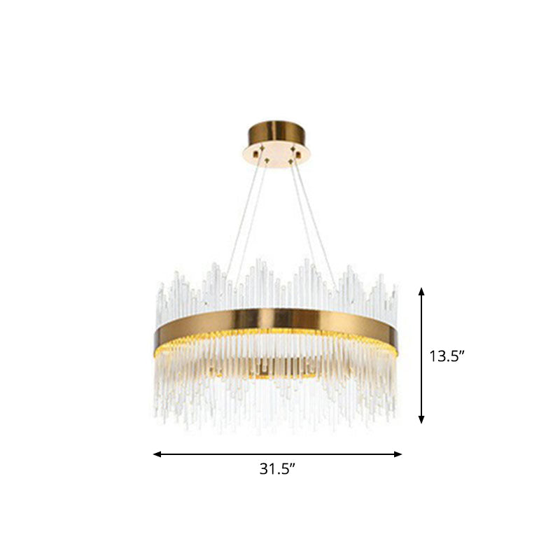 Modern Gold Led Crystal Chandelier Ceiling Light For Living Room