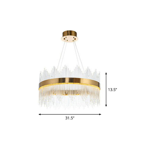 Modern Gold Led Crystal Chandelier Ceiling Light For Living Room