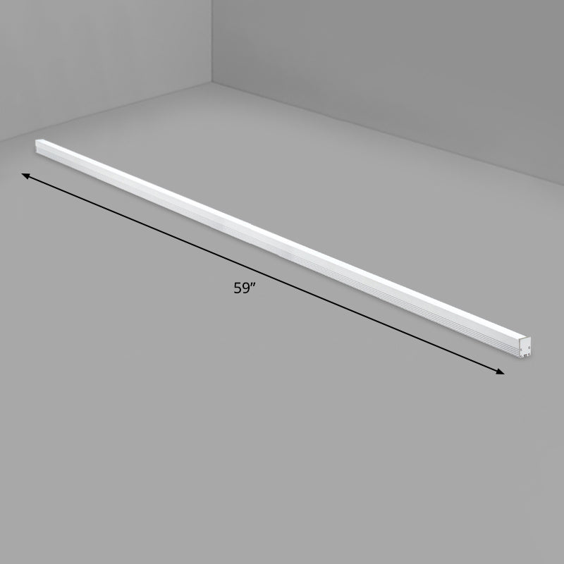 Modern Silver Finish Led Ceiling Light Fixture For Office - Aluminum Rod Shape Flushmount / 59’