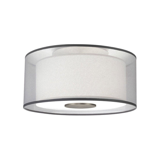 Classical White Fabric Drum Flush Mount Lamp - 4 Lights Ceiling Light Fixture 16’/19.5”/23.5’ Wide