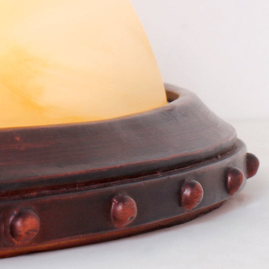 Bowl White Glass Ceiling Light With Traditional Flushmount Design - Bronze Finish 2/3 Lights Ideal