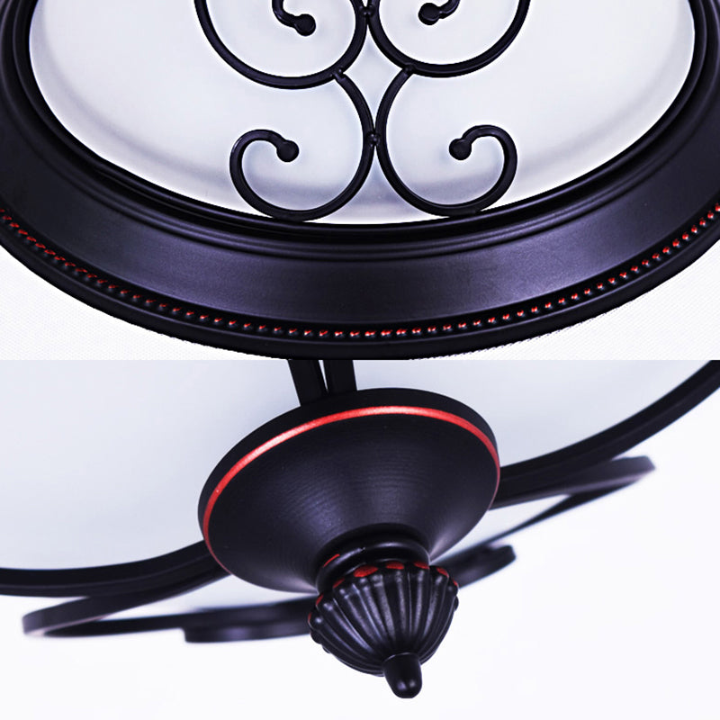 Bowl Bedroom Flush Mount Lamp - Classic Frosted Glass Led Ceiling Light White Warm/White