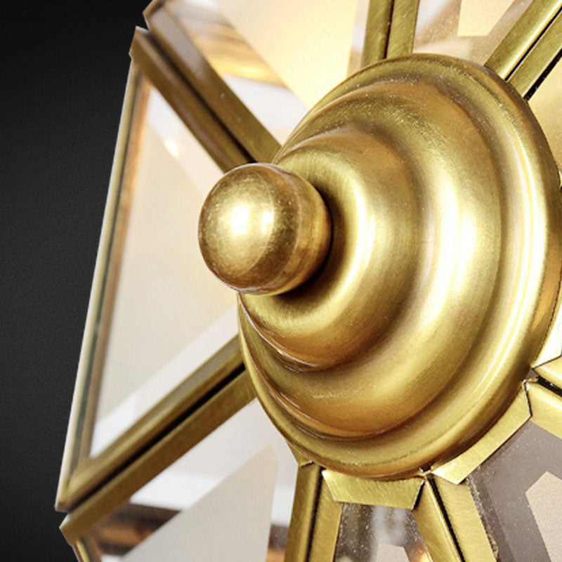 Frosted Glass Cap Ceiling Light With Brass Mount - Minimalist 2 - Bulb Flush Fixture For Corridors