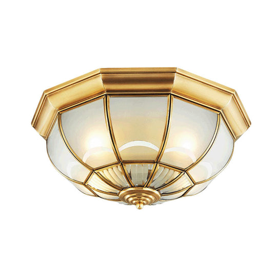 Minimalist Opaque Glass Domed Flushmount Ceiling Light For Dining Room