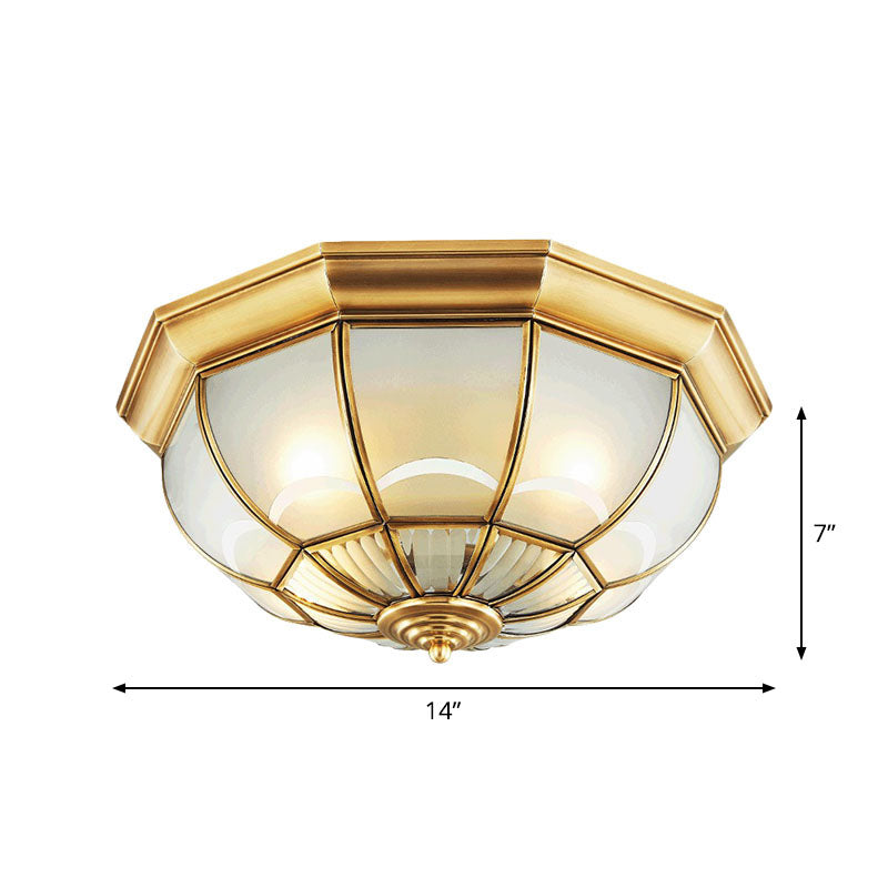 Minimalist Opaque Glass Domed Flushmount Ceiling Light For Dining Room