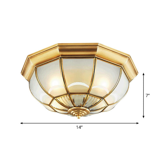 Minimalist Opaque Glass Domed Flushmount Ceiling Light For Dining Room