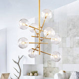 Clear Glass Nordic Style Ball Chandelier - Gold Suspension Light For Living Room 8 /