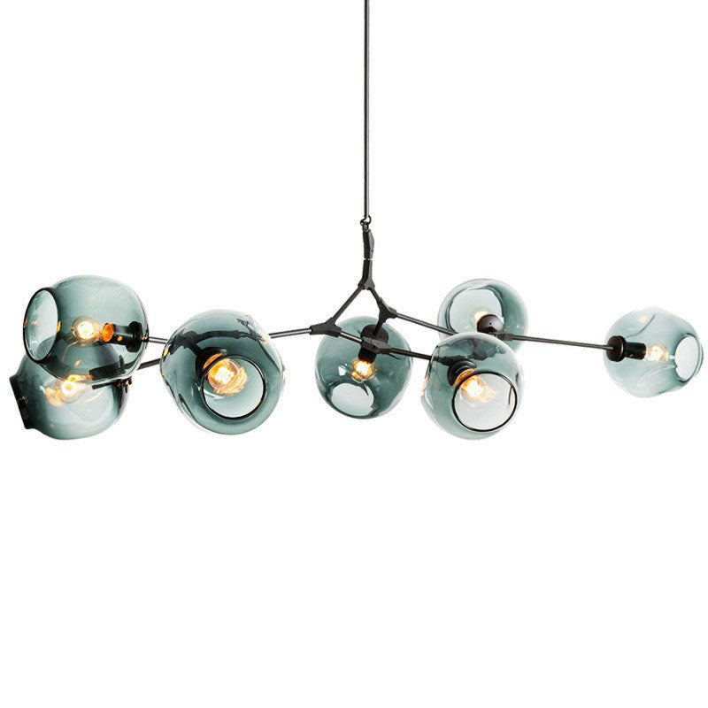 Nordic Dimple Glass Hanging Pendant Chandelier - 7 Heads For Living Room Lighting