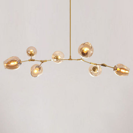 Nordic Dimple Glass Hanging Pendant Chandelier - 7 Heads For Living Room Lighting