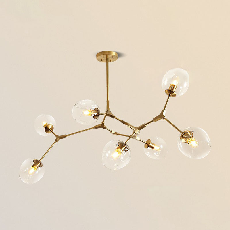 Gold Glass Postmodern Dna Ceiling Light Chandelier For Living Room 7 /