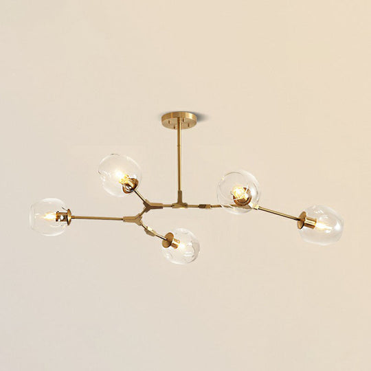 Gold Glass Postmodern Dna Ceiling Light Chandelier For Living Room 5 /