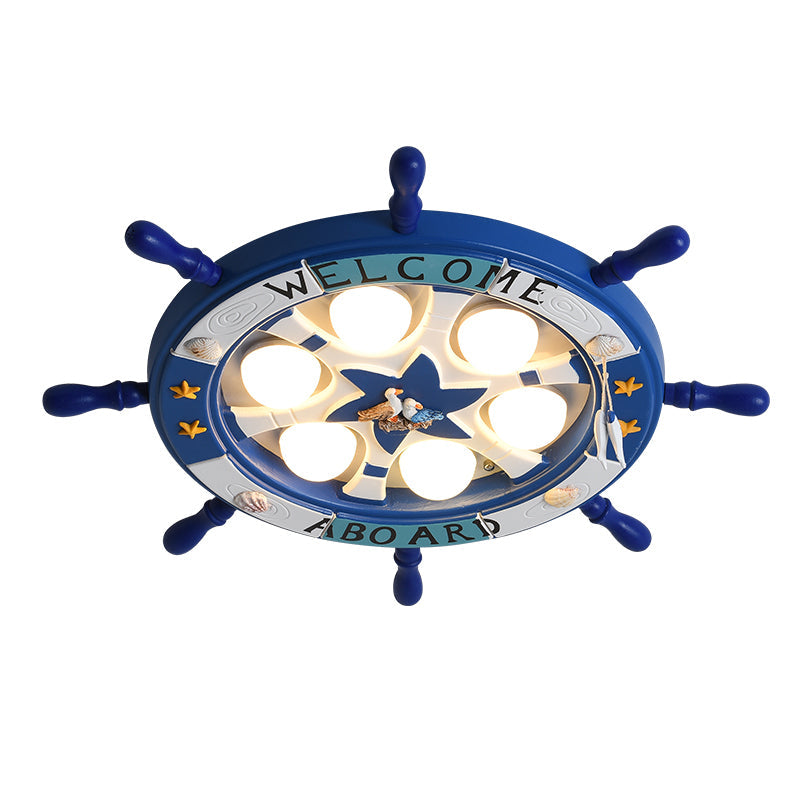 Kids’ Room Cartoon Rudder Led Flush - Mount Ceiling Light Fixture