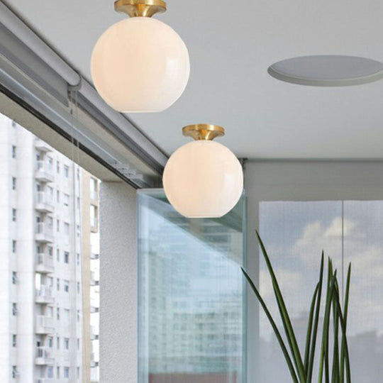 Geometric Glass Flushmount Light - Sleek And Simple Ceiling Fixture For Balcony More