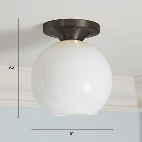 Geometric Glass Flushmount Light - Sleek And Simple Ceiling Fixture For Balcony More Black / E