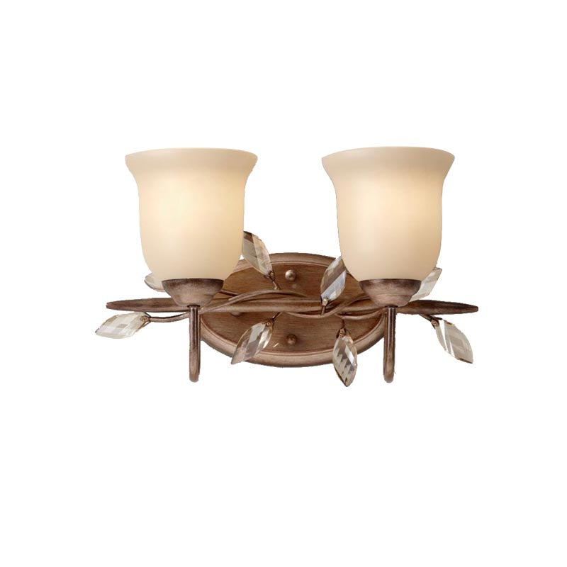 Frosted Glass Bell Shape Sconce Light - Traditional Wall Mounted With Coffee Backplate 1/2/3-Light