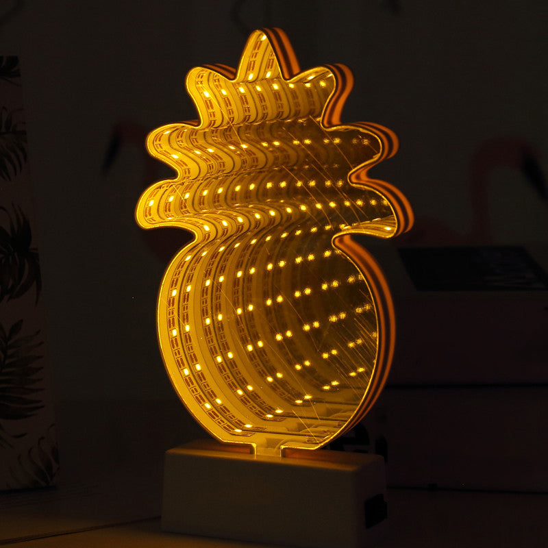 Cartoon Led Neon Sign Nightstand Lamp For Girls Room - Stylish & Portable White / Battery Pineapple