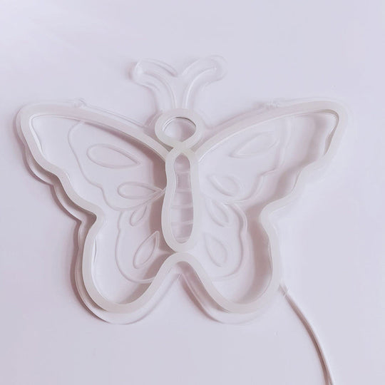 Cartoon Shape Led Wall Night Light For Bedroom - Festive White Plastic Decorative Lighting