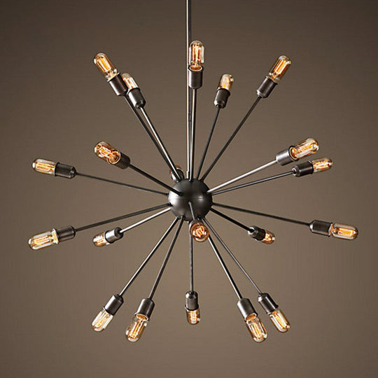 Modern Black Metal Burst Pendant Ceiling Light With Loft Style Design For Living Room 20 /