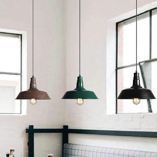 Iron Industrial Pendant Light For Barn Restaurant With 1-Light Fixture