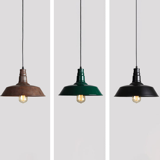 Iron Industrial Pendant Light For Barn Restaurant With 1-Light Fixture