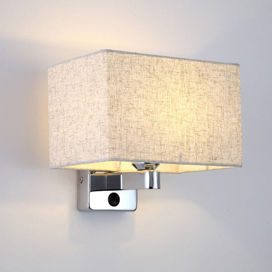 Flaxen Rectangular Shade Wall Lamp - Simple Style For Living Room Lighting