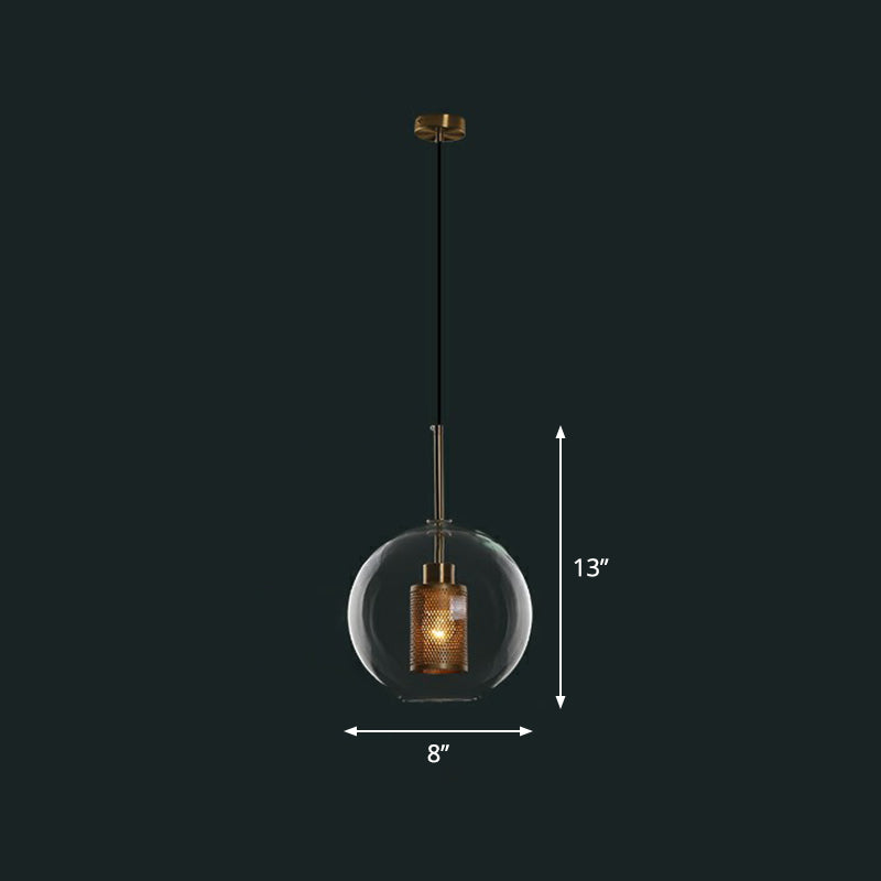 1-Light Clear Glass Shade Pendant - Simple And Stylish Hanging Light Fixture For Restaurants / D