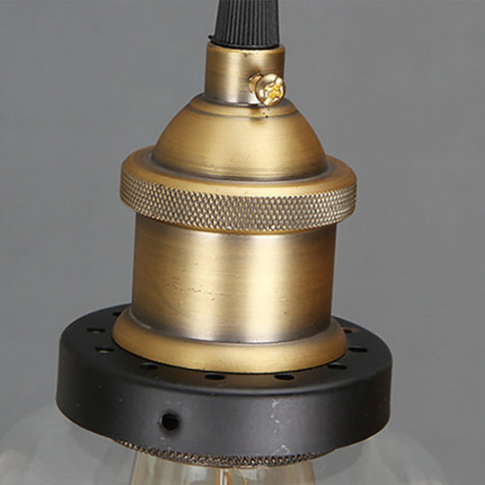Retro Style Clear Glass Pendant Light Fixture - 1-Light Suspension With Pot Lid Design