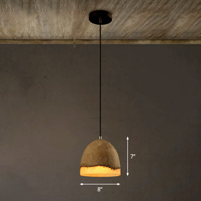 Nordic Cement Bell Shaped Pendant Light With Grey Finish - Ideal For Dining Rooms