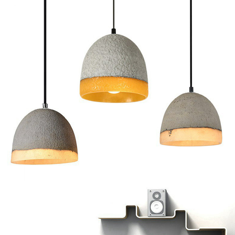 Nordic Cement Bell Shaped Pendant Light With Grey Finish - Ideal For Dining Rooms
