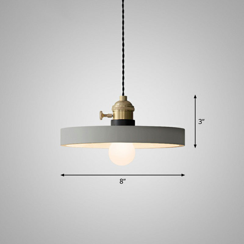 Minimalist Geometric Cement Pendant Light With Rotary Switch For Dining Rooms - Grey / D
