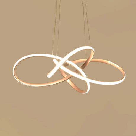 Art Deco Gold Floral Led Chandelier - Elegant Metal Ceiling Light For Dining Room
