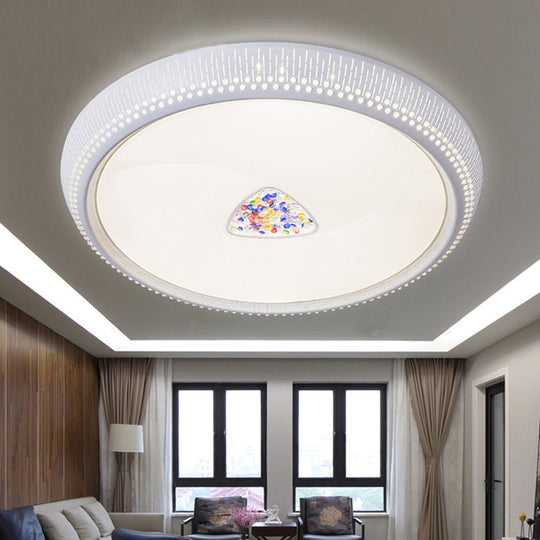 Modern Acrylic Led Flush Mount Ceiling Light - White 23/31 Wide