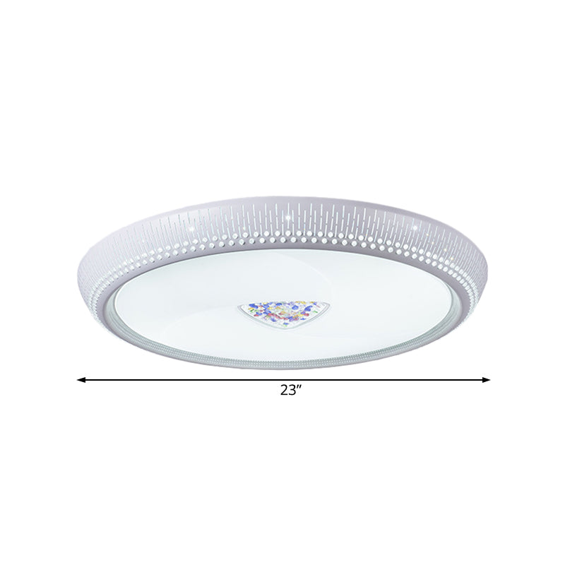Modern Acrylic Led Flush Mount Ceiling Light - White 23/31 Wide